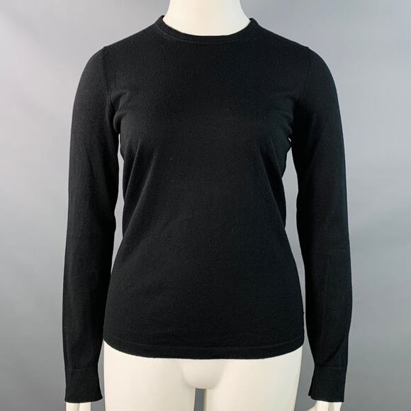 LORO PIANA Size 10 Black Cashmere Crew Neck Pullover - Picture 1 of 5